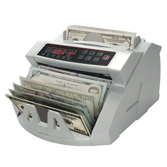 Wharick Money Counter with Value Count, UV/MG/IR Counterfeit Bill Detection for Dollars Euros with Count/Add/Batch/Auto Modes, Cash Counter with External LCD Display