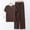 Coffee, variant on TACILIP 2 Piece Sets for Women Summer Loungewear Sets Outfits V Neck Short Sleeve Tops Wide Leg Pants Pajamas for Women Set