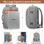 UKEIN Travel Backpack for Men & Women Carry On Backpack Flight Approved 40L Waterproof Anti-Theft Personal Item Backpack with Packing Cubes and Shoe Pocket