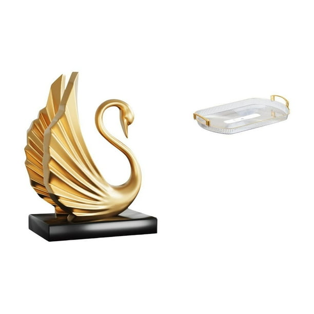 estatua de resina de cisne,Figuras de cisne,estatuas,decoración del hogar,fiesta de bodas,Bandeja de almacenamiento,Bandeja rectangular para servir frutas y postres de cocina,Bandeja