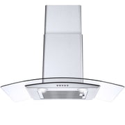 Joeaonz 30" Wall Mount Range Hood with 450 CFM Airflow, 3-Speed Fan, Tempered Glass, and Dishwasher-Safe Baffle Filters