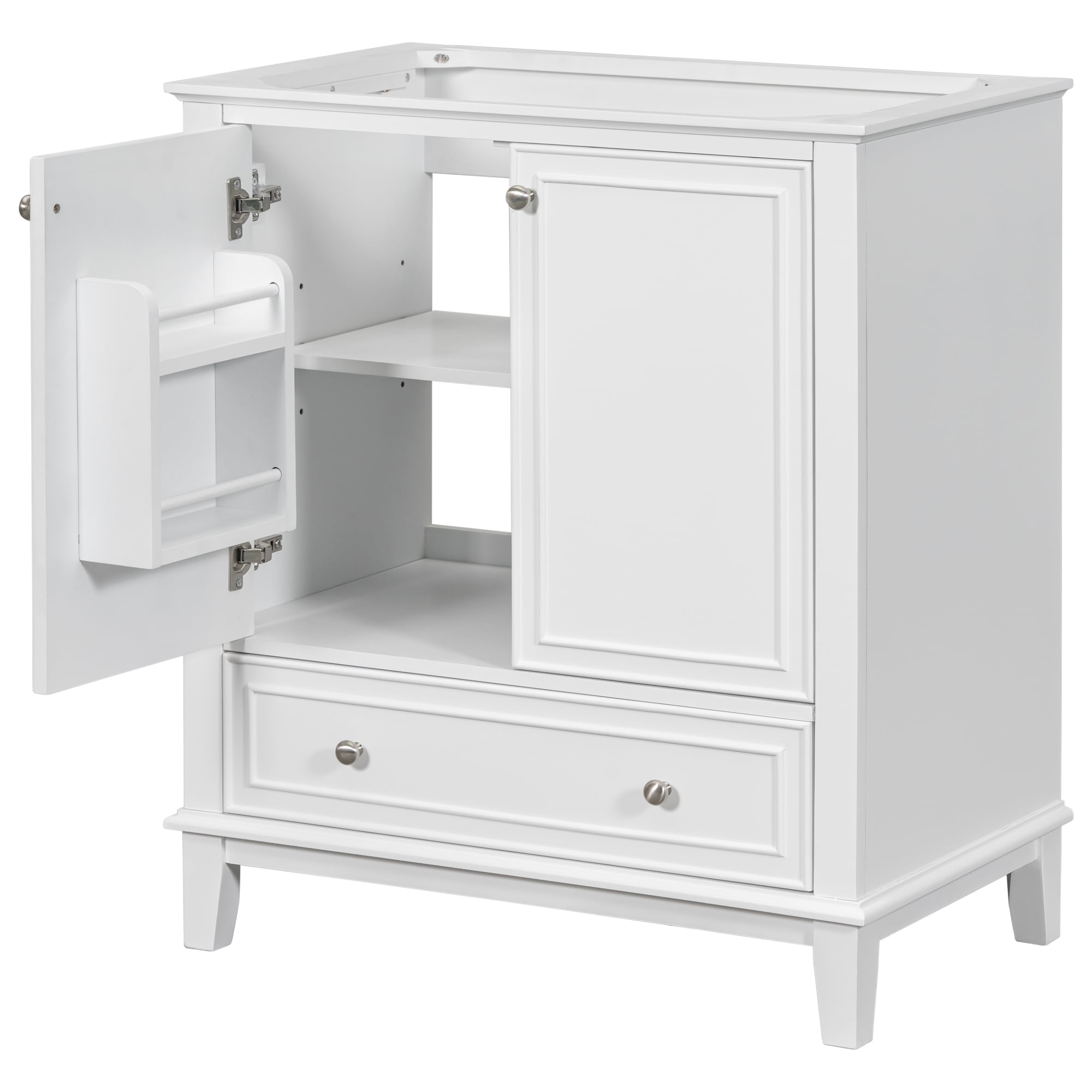Furvclv 30" Bathroom Vanity, Bathroom Storage Cabinet Without Sink, Multi-functional Bathroom Vanity With Doors Drawers Adjustable Shelf, Solid Frame MDF Board Cabinet