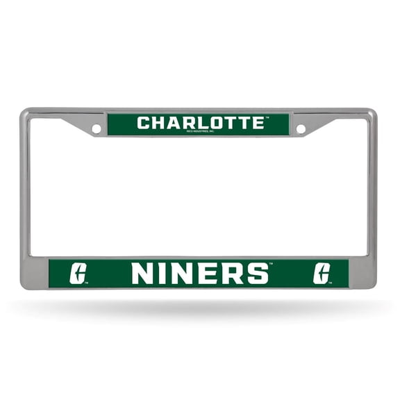 UNC Charlotte NCAA 49ers Chrome Metal License Plate Frame