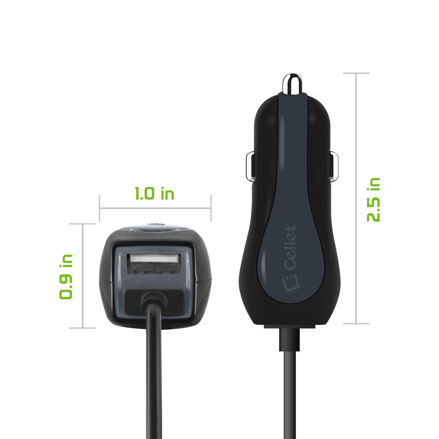 Samsung Galaxy S9 / S9+ Plus Type C Car Charger - [15 Watt / 3 Amp] High Powered USB Type-C (USB-C) Car Charger with Extra USB Port [6 feet] and Atom Cloth for Samsung Galaxy S9 / S9+ Plus - image 5 of 9