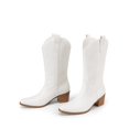 thumbnail image 4 of Bota DREAM PAIRS DWUMMB2502 Blanca PU Punta Cuadrada Talla 8.5, 4 of 7