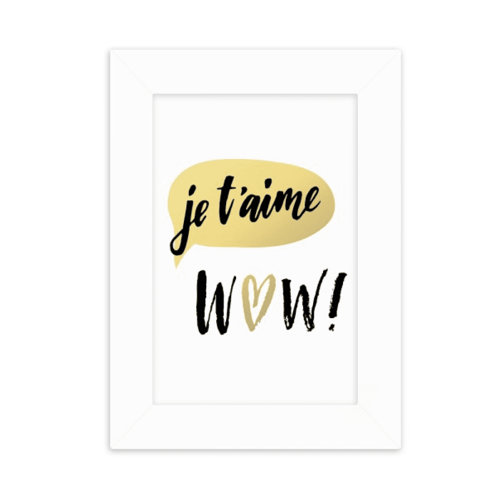 Je T'Aime I Love You Quote Style Desktop Photo Frame Picture Display Decoration Art Painting
