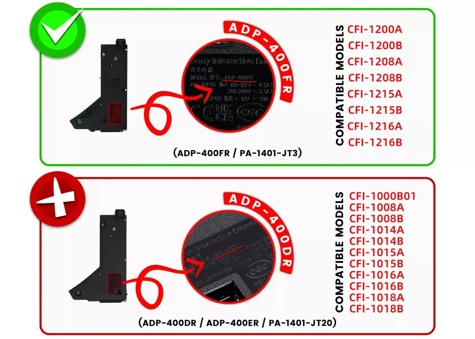 Power Supply Unit (ADP-400FR / PA-1401-JT3, CFI-12XX) - PlayStation 5 PS5