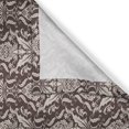 thumbnail image 3 of Ambesonne Damask Kitchen Curtains, Wildflowers Leaves Curls, 55"x39", Dark Brown Cream, 3 of 3