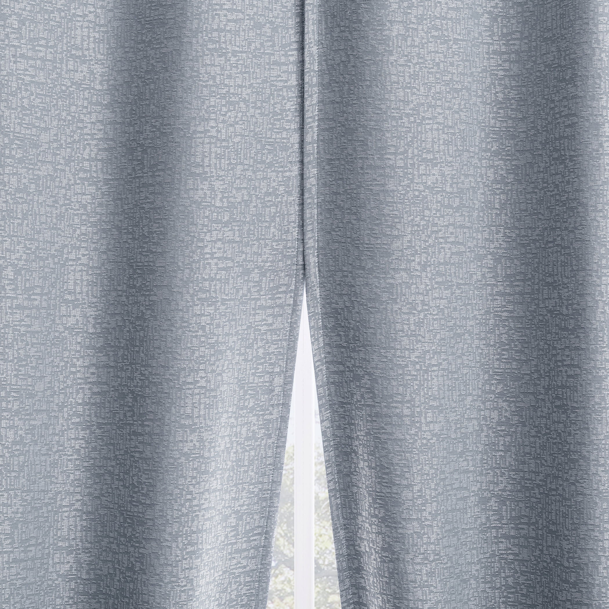 Sun Zero Serenity 2-pack Abstract Magnetic Closure 100% Blackout Grommet Curtain Panel Pair, 36"W x 84"L, Light Blue