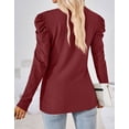 thumbnail image 5 of Alsol Lamesa Womens Puff Long Sleeve Fall Tunic Tops Dressy Crewneck Knit Top Casual 2032 Trendy Tshirts Blouses Shirts for Women, 5 of 6