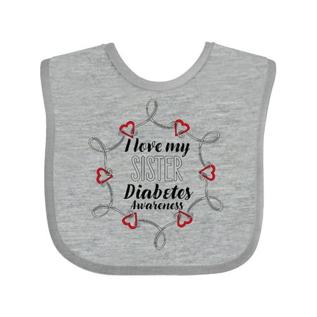 

Inktastic I Love My Sister Diabetes Awareness Gift Baby Boy or Baby Girl Bib