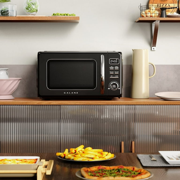 G:997835　レンジ（クラルテ）　黒 Galanz Retro Countertop Microwave Oven, .9 cu ft, Auto Cook