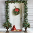 thumbnail image 4 of christmas decorations Christmas wreaths, festival decorations, woven rattan wreaths, simulated pinecones, red fruit, door and window hanging wreaths, hanging decorations, 4 of 6