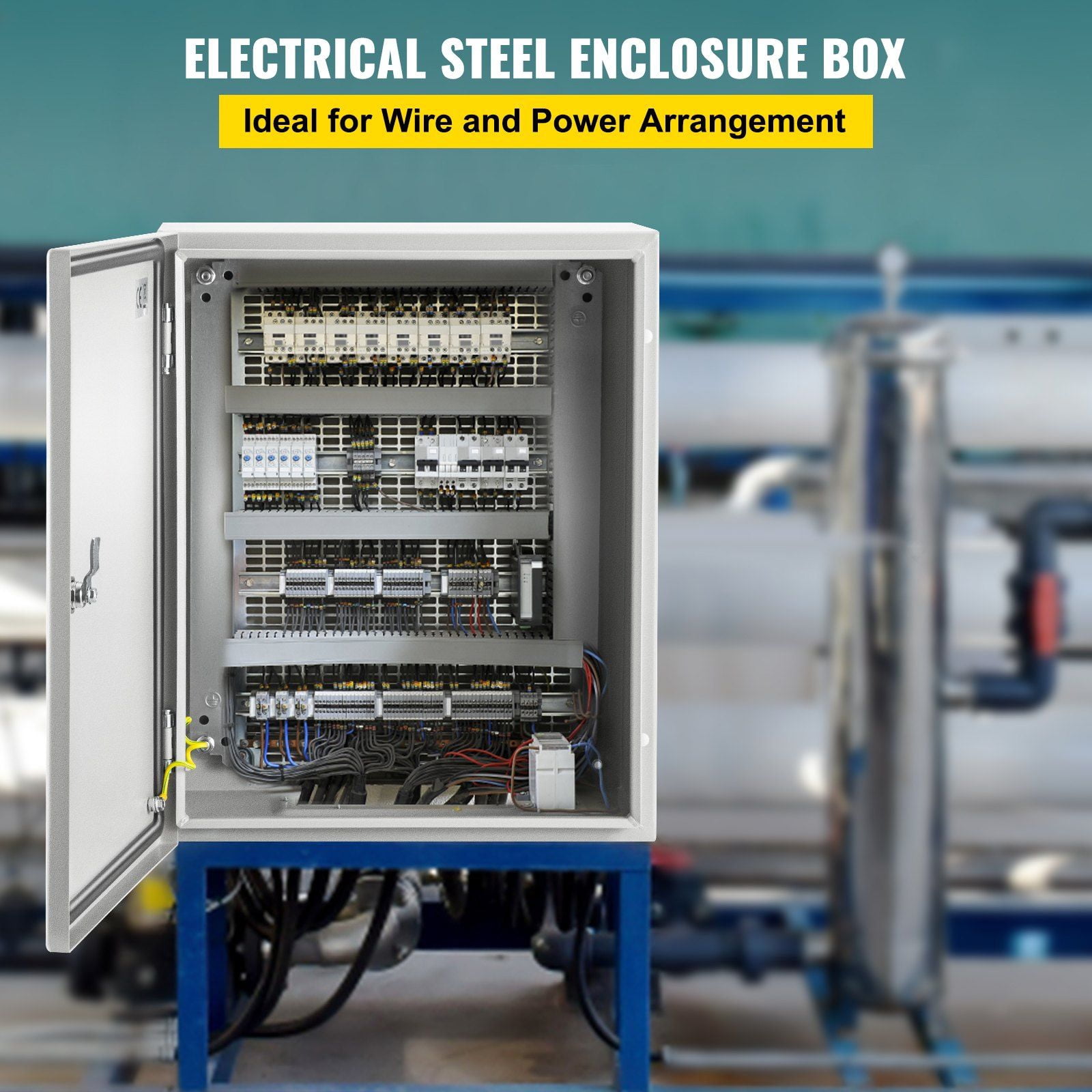 HCY NEMA Steel Enclosure, 20 x 16 x 10'' NEMA 4X Steel Electrical Box, IP66 Waterproof & Dustproof, Outdoor/Indoor Electrical Junction Box, with Mounting Plate