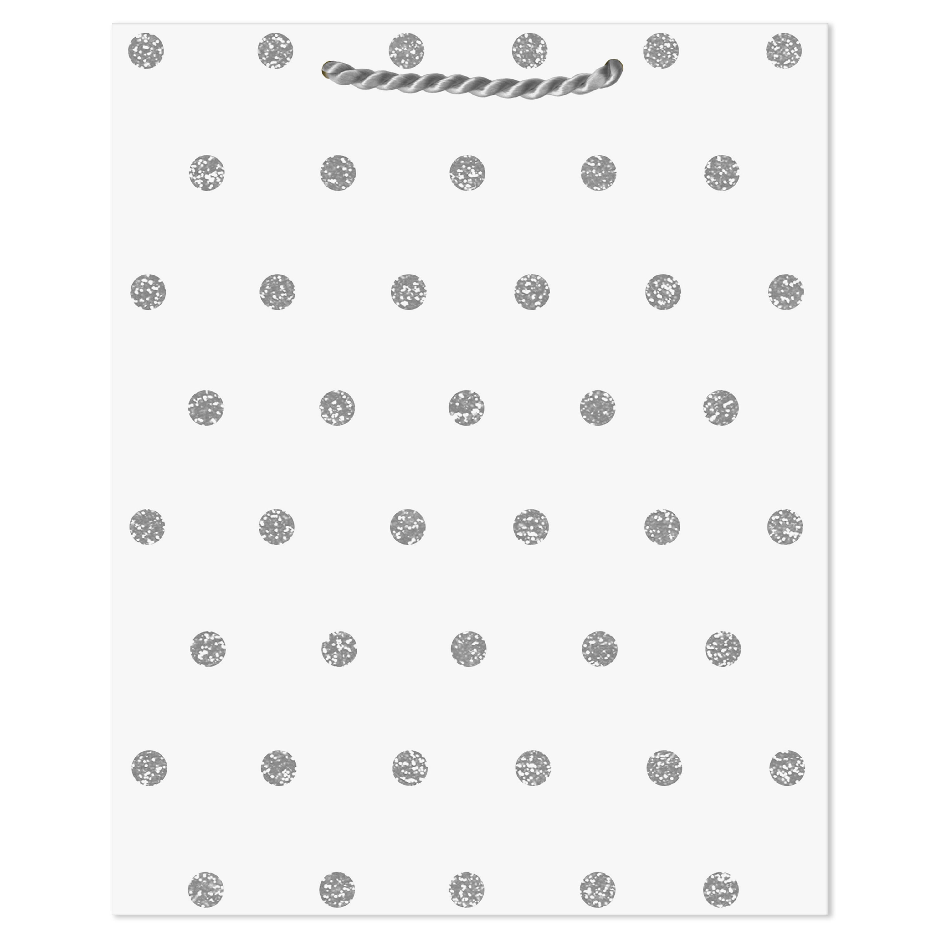 Hallmark Medium Gift Bag (White with Silver Glitter Dots)