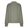 thumbnail image 4 of Scyoekwg Trendy Crewneck Sweatshirts Women Fall Loose Casual Long Sleeve Ladies Sweatshirt Solid Color Pullover Sweatshirts for Teen Girls(Army Green,M), 4 of 7