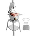 thumbnail image 4 of KFFKFF Electric Meat Cutter, 1800W Vertical Stainless Design, 19.1"x15" Surface, Up to 7.09" Slice Thickness, Comes with 5 Blades for Frozen Meat, Pork, Beef, Ribs Processing, 4 of 9