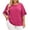 #0391-Hot Pink, variant on Women Plus Size Shirts Crew Neck 3/4 Sleeve Loose Cutting Active Tees Daily Blouses Fitness Outing Casual Home Wear
