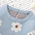 thumbnail image 4 of 2025 Bébé Fille Garçon Pull Barboteuse Imprimé Mignon Manches Longues Col Rond Combinaison Bleu Clair, 4 of 9