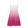 thumbnail image 6 of AHTJRT Cami Dress for Girls Casual Vacation Boho Beach Sundress Fashion Gradient Color Maxi Dress with Spaghetti Straps Hot Pink 5 Years, 6 of 7