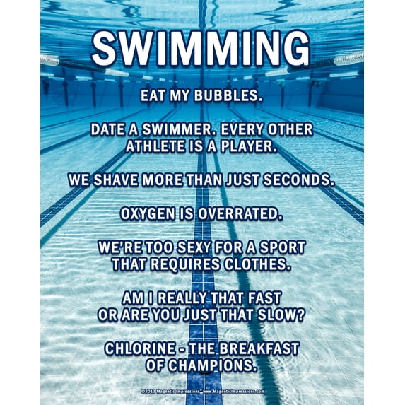 Unframed Swimming Lanes 8" x 10" Sport Poster Print