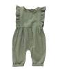 thumbnail image 1 of Girls Rompers Summer Ruffles Sleeveless Solid Tiered Swing Jumpsuits Onesie Outfit Army Green Soft Newborn Clothes, 1 of 5