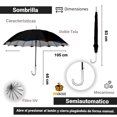 thumbnail image 2 of Paraguas Sombrilla De Bastón Importadora La Merced Negro Semiautomático Doble tela, 2 of 4