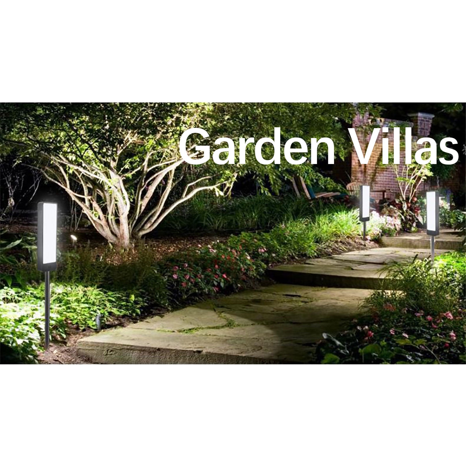 Solar Powered LED Address Sign with Ground Stake, Lighted House Numbers for Yard, Dual Color Warm/White, Automatic Dusk-to-Dawn Outdoor Street Number Plaque (IP44)