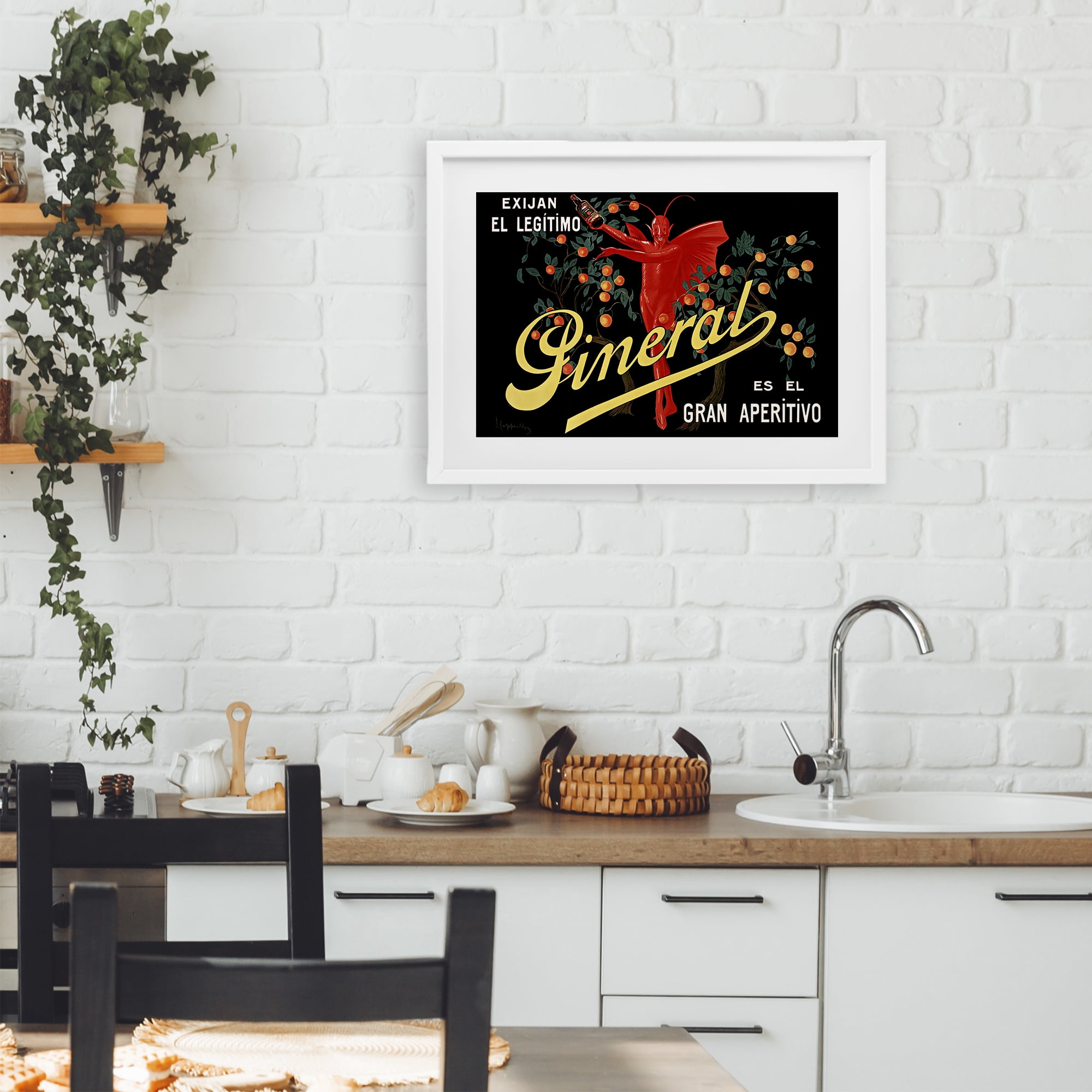 Stupell Industries Aperitif Poster with Character White Framed Print Under Glass, design by Leonetto Cappiello