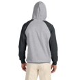 thumbnail image 2 of JERZEES Adult 8 oz. NuBlend Colorblock Raglan Pullover Hooded Sweatshirt - 96CR - OXFORD/ BLACK M, 2 of 2
