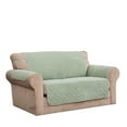 thumbnail image 2 of Innovative Textile Solutions 1-Piece Ripple Plush Secure Fit Sofa Furniture Cover Slipcover, Green, 2 of 5