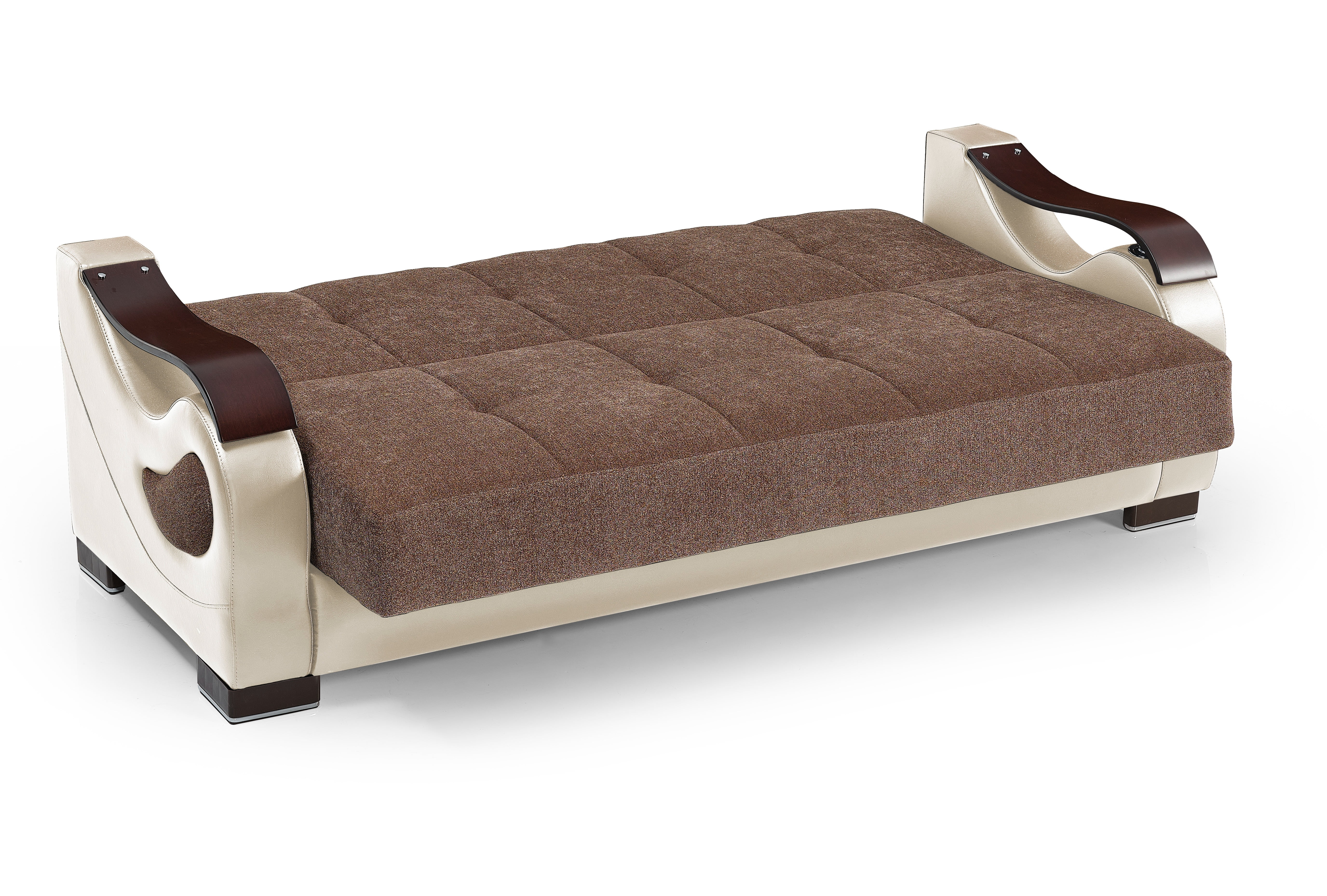 Ottomanson Convertible Sleeper Sofa Bed with Hidden Storage, Firm Comfort Couch, Beige