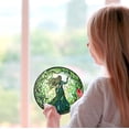 thumbnail image 3 of Green Witch Suncatcher Plant Witch Stained Glass Window Hanging Plant Lover Gifts for Women Wall Decor Handmade Sun Catcher Decoration for Garden Home Housewarming Gifts, 3 of 5