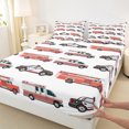 thumbnail image 3 of Homewish Car Theme Full Size Sheets 4-Piece for Children Kids Teens,Fire Truck Breathable Bed Sheets,Cartoon Car Lightweight Sheet Sets,Microfiber Bedroom Decor, 3 of 7