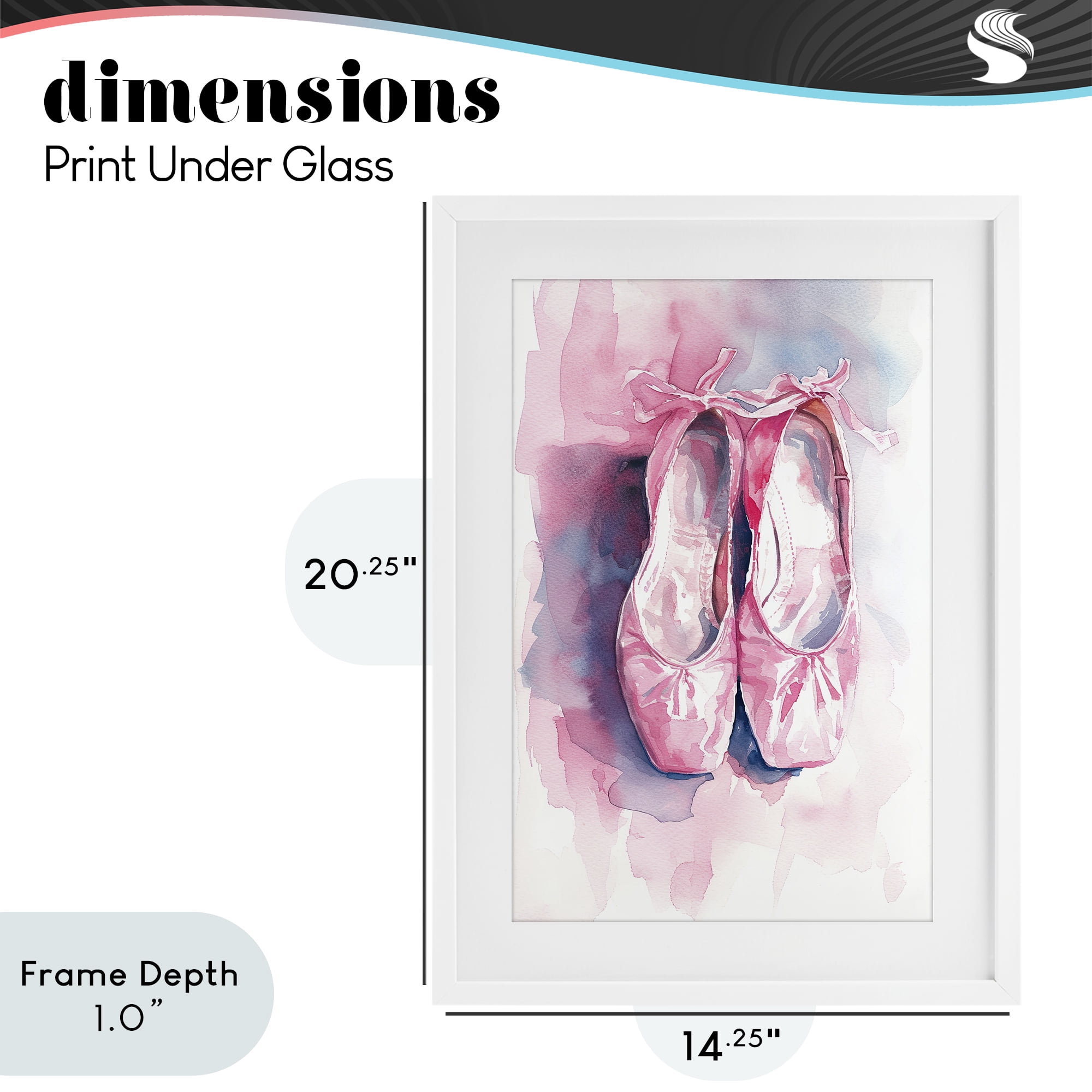 Stupell Industries Blush Ballet Slippers White Framed Print Under Glass, design by Ray Powers