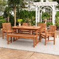 thumbnail image 3 of Afuera Living 6-Piece Extendable Outdoor Patio Dining Set in Brown, 3 of 5