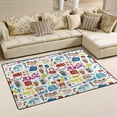 thumbnail image 2 of Coolnut Lightweight Soft Area Rugs 60 x 39 inch (5'x 3'3"), Cute Music Icon White Floor Mat for Kids Playing Room Hardwood Floor Living Room Nursery Rugs, 2 of 6