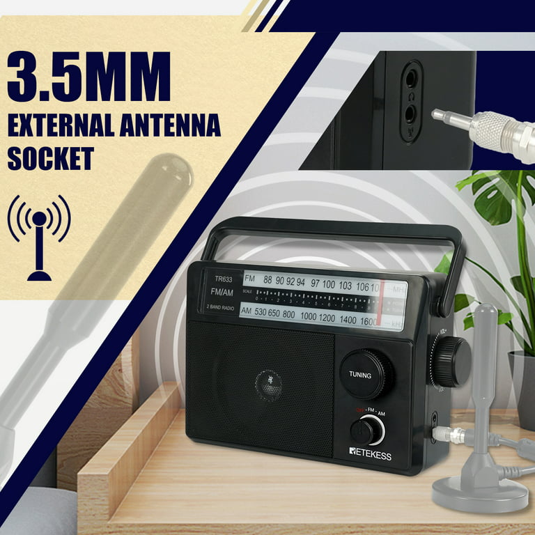 Retekess TR103 Mini Radio de Poche, Radio Portable FM MW SW, Radio Lecteur  MP3 DSP Récepteur Numérique avec Batterie Rechargeable,Cadeau(Noir) :  : High-Tech