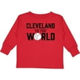 thumbnail image 3 of Inktastic Cleveland Vs. the World with Baseball Boys or Girls Long Sleeve Toddler T-Shirt, 3 of 5
