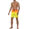 thumbnail image 2 of Unique Bargains Men's Drawstring Waist Colorful Pattern Hawaiian Swim Board Shorts 36 Yellow, 2 of 6
