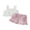 Pink, variant on Baby Toddler Girl 2 Piece Clothes 6 12 18 24 Months 2T 3T 4T Solid Color Eyelet Sleeveless Square Neck Tops and Shorts Outfits Set