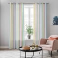 thumbnail image 5 of Colorful Striped Kitchen Curtains 84 Inch Length, Farmhouse Rainbow Color Stripes Grommet Top Bedroom Living Room Curtains, Light Filtering Cafe Curtain Drapes 2 Panels Set 84''x84'', 5 of 9