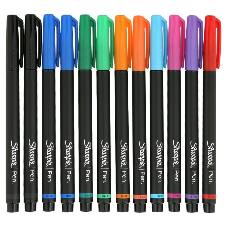 Sharpie Art Pens, Fine Point, Assorted Colors, Hard Case, 12 Pack (1982057)