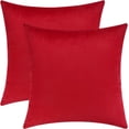 thumbnail image 5 of TIFOR Set of 2 Cozy Velvet Square Decorative Throw Pillow Covers for Couch and Bed, Red, 18 x 18 Inches Red 18 x 18-Inch, 5 of 5