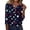 #03Navy, variant on Women's Patriotic 4th of July Blouse, 3/4 Sleeve V Neck Henley Shirt with Star & Flag Print, Casual Loose Top Blue 2XL