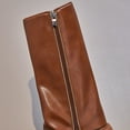 thumbnail image 5 of BOBOGOJP Girls Riding Boots Knee High Side Zipper Mid Calf Shoes Brown for Size 1, 5 of 7