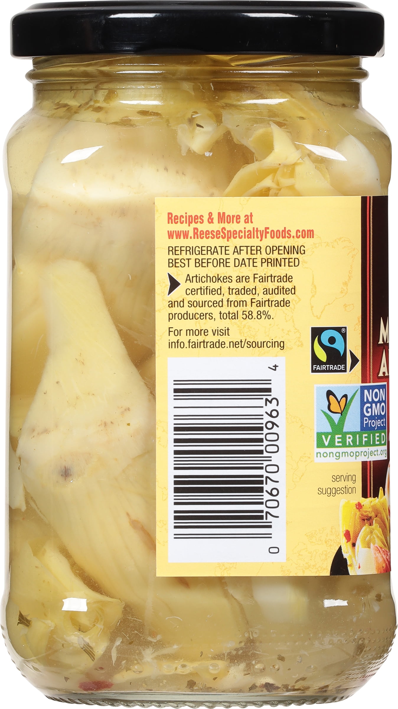 (4 pack) Reese Quartered Marinated Artichoke Hearts 12 oz