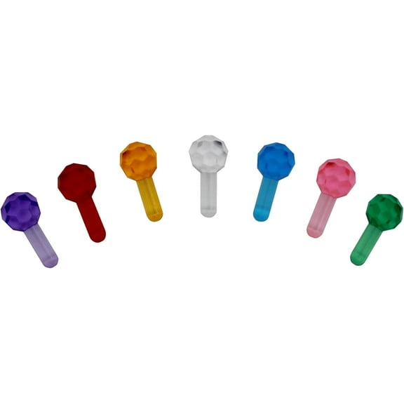 Creative Hobbies® Small Round Faceted Lite Bulbs, Assorted Colors Plastic Globe Peg Lights for Ceramic Christmas Trees – 144 Pack