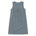 thumbnail image 2 of Bosfbaoi Plus Size Dresses For Women Linen Cotton Sleeveless Dress Above Knee Length Women Dresses V Neck Button Decor Summer Dress Casual Shift Sundress, 2 of 7