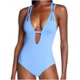 thumbnail image 2 of Babysbule Womens Swimwear Clearance, Women Sexy With Chest Pad Without Underwire Solid Cutout Bodysuit Bikini Swimsuit, 2 of 6